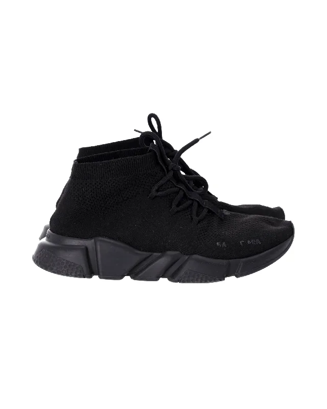 Balenciaga Speed Lace-Up Sneakers in Black Polyester