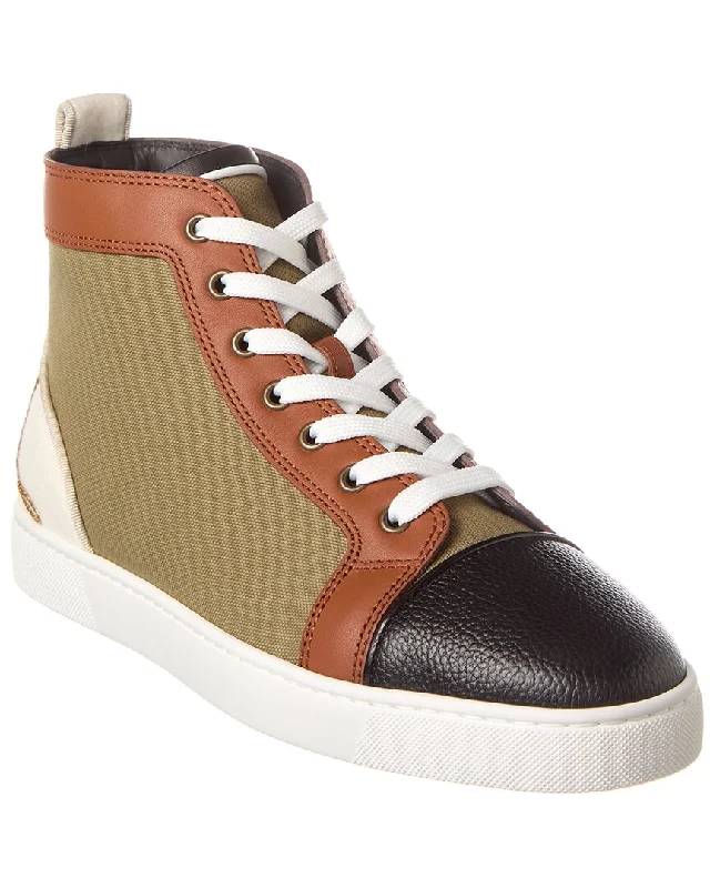 Christian Louboutin Fun Louis Canvas & Leather High-Top Sneaker