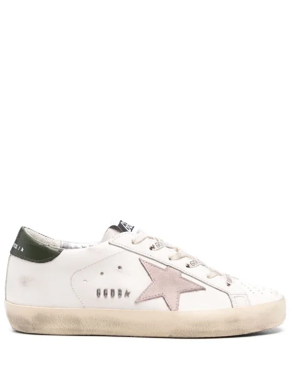 Golden Goose Super Star Leather Upper Star And Heel Metal Lettering Shoes