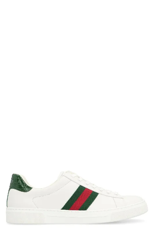 Gucci Ace Leather Low-Top Sneakers