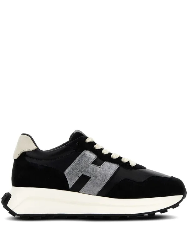 Hogan H641 Calf Leather Sneakers With Contrasting Sole