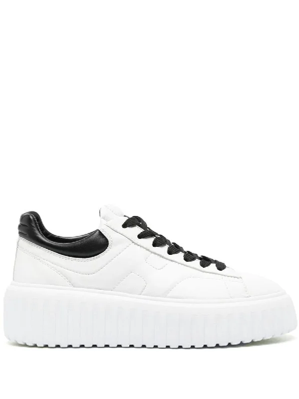 Hogan Hogan H-Stripes Calf Leather Sneakers With Black Heel