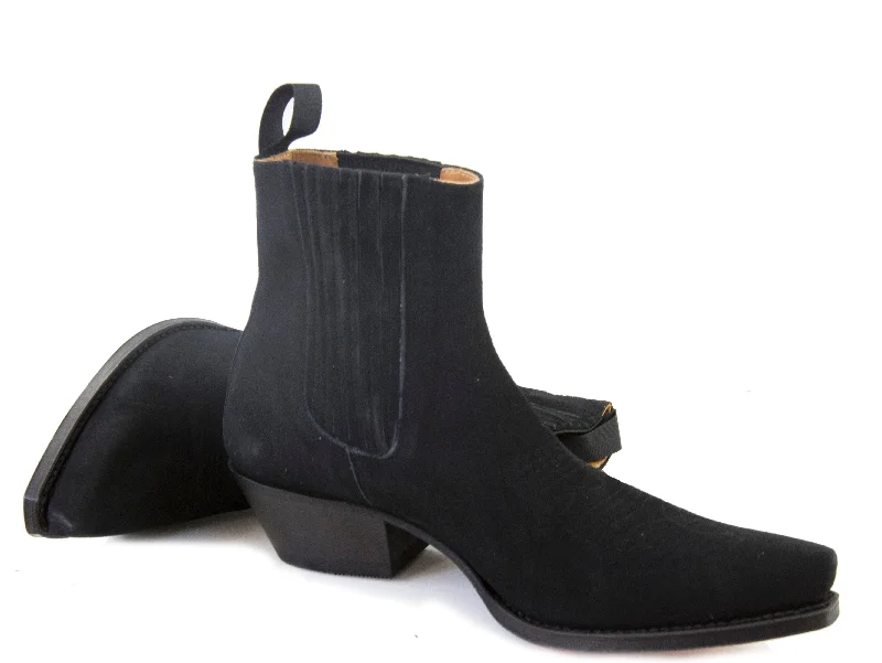 Black suede ankle boot