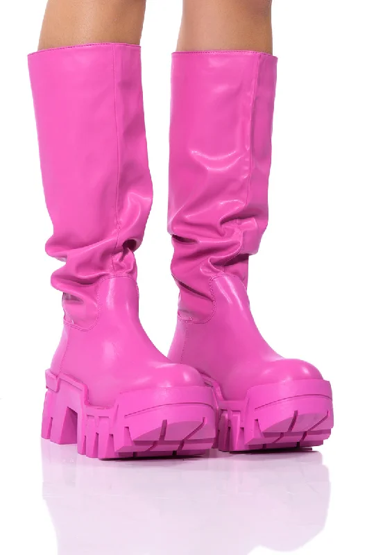 AZALEA WANG LYRICA FLATFORM BOOT IN PINK