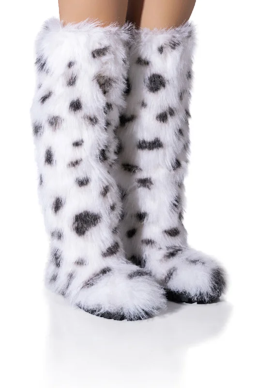 AZALEA WANG TUNDRA FURRY OVER THE KNEE BOOTS IN MULTI