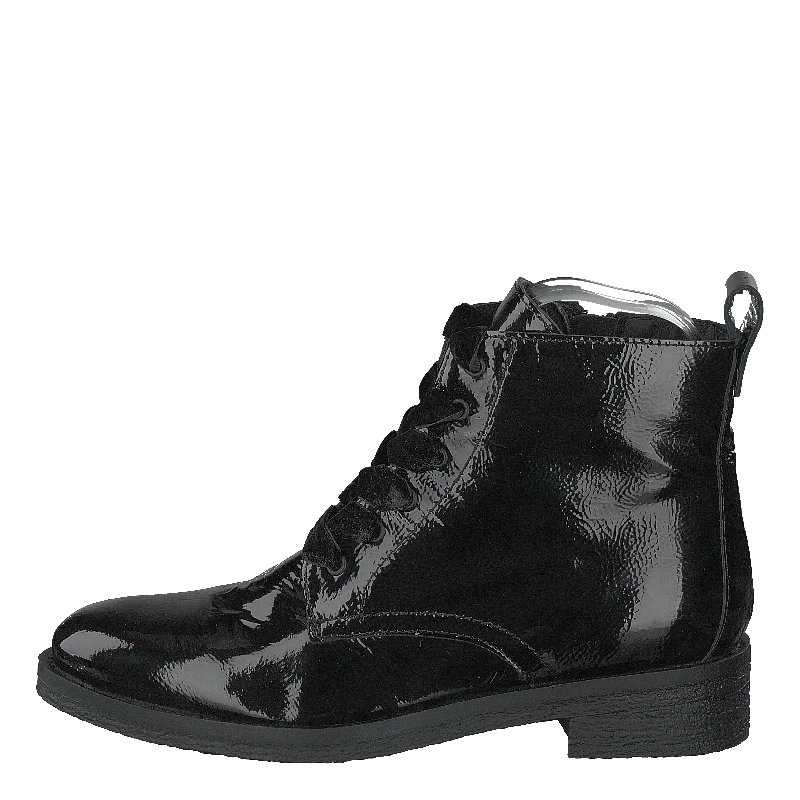 Biatine Patent Laced Up Boot Black