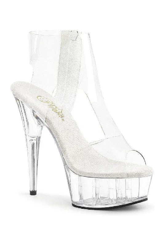 DELIGHT-633 Platform Sandal  | Clear Vinyl