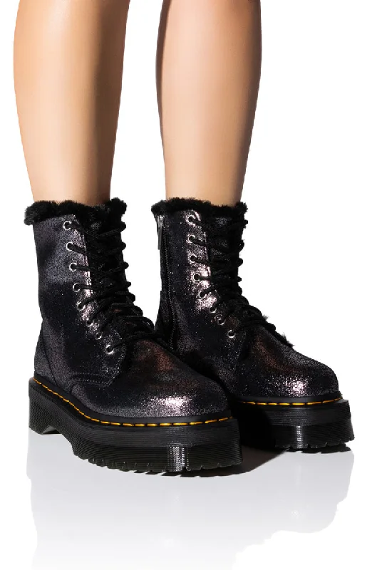 DR MARTENS JADON FUR LINED DISTRESSED METALLIC