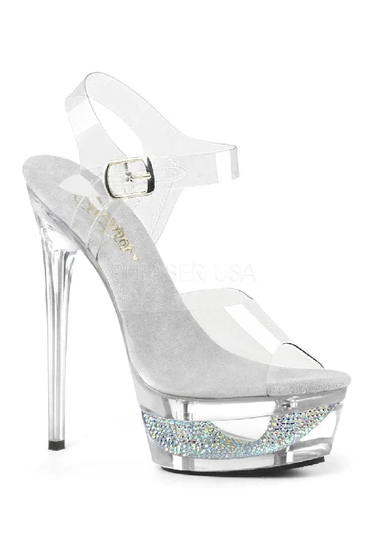 ECLIPSE-608DM Platform Sandal  | Clear Vinyl