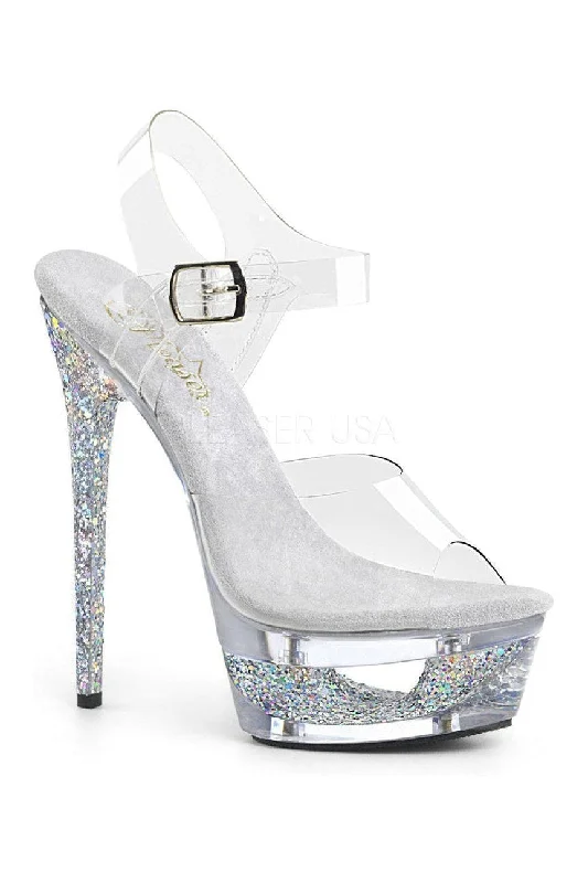 ECLIPSE-608GT Platform Sandal | Clear Vinyl