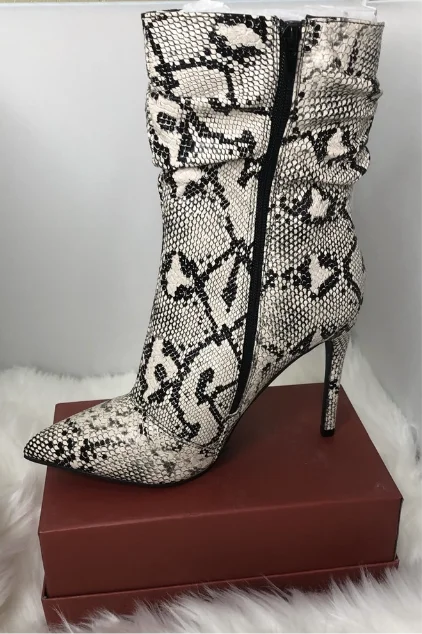 Remi Stiletto Snake Print Ankle Bootie