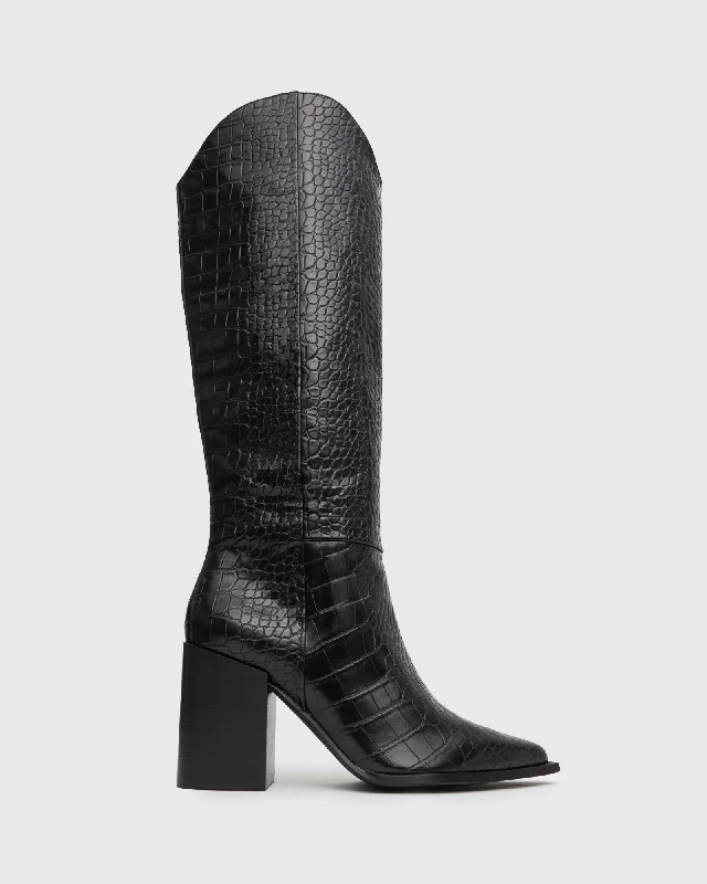 JERICO Block Heel Knee Boots