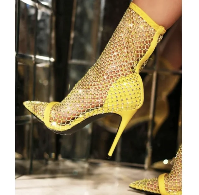 Jodie Yellow Rhinestone Heels