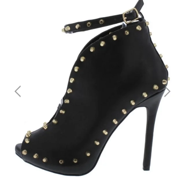 Melody Black Studded Bootie