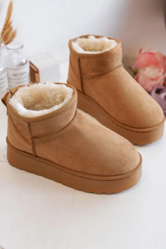 MINI KIDS CASSIE CHESTNUT ULTRA MINI PLATFORM ANKLE BOOTS