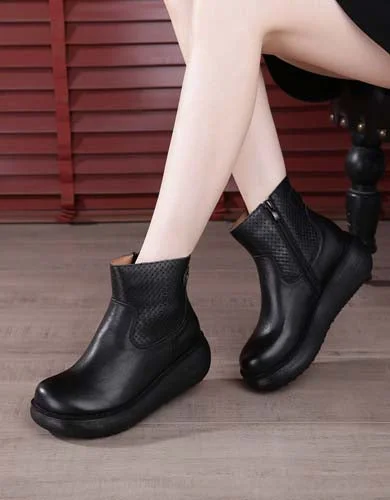 Winter Autumn Retro Wedge Winter Boots