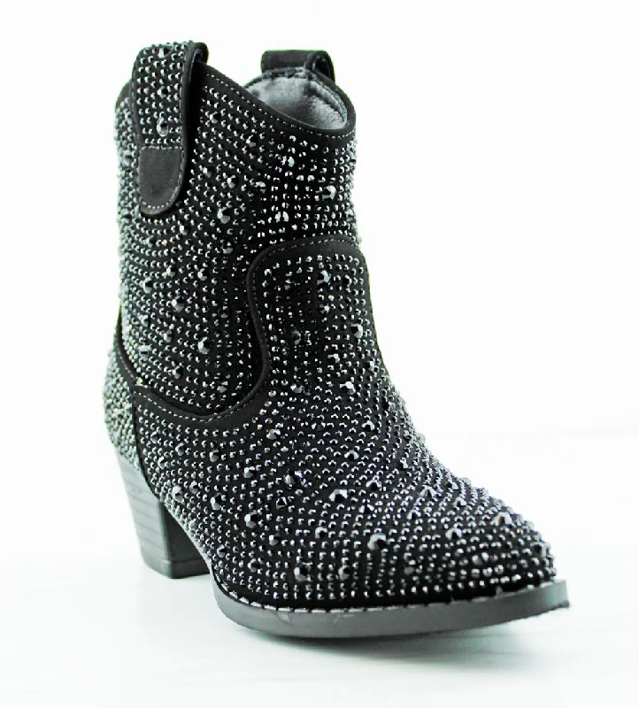 River 01K Little Girl's Rhinestone Pointed Toe Cowboy Boots