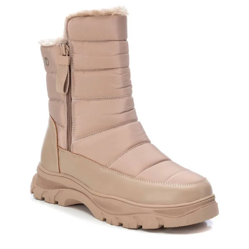 Women's Winter Boots In Beige/khaki