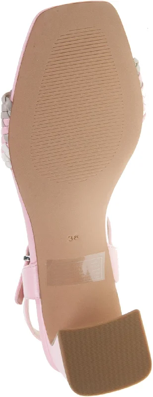 Caprice Rose Pink/ white grey block heel sandal.