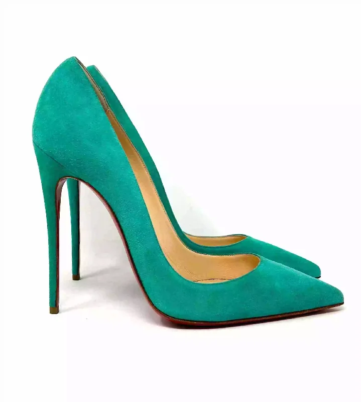 Christian Louboutin So Kate 120 Mint Suede Leather Pump Heels 38 UK 5