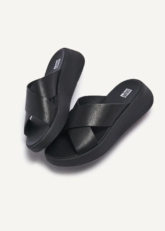 FitFlop F-Mode Flatform Cross Slides | Black