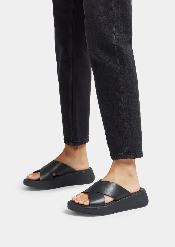 FitFlop F-Mode Flatform Cross Slides | Black