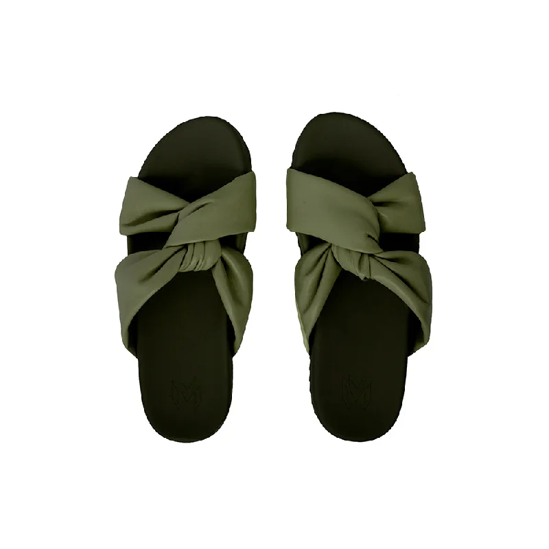 Malvados Koy Sandal | Black, Martini + Tan