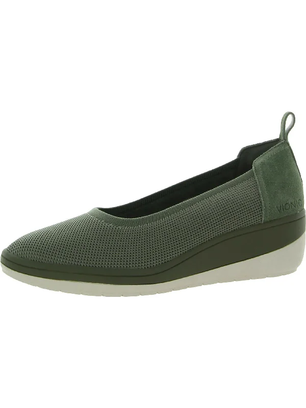 Jacey Knit Womens Suede Trim Slip On Loafers