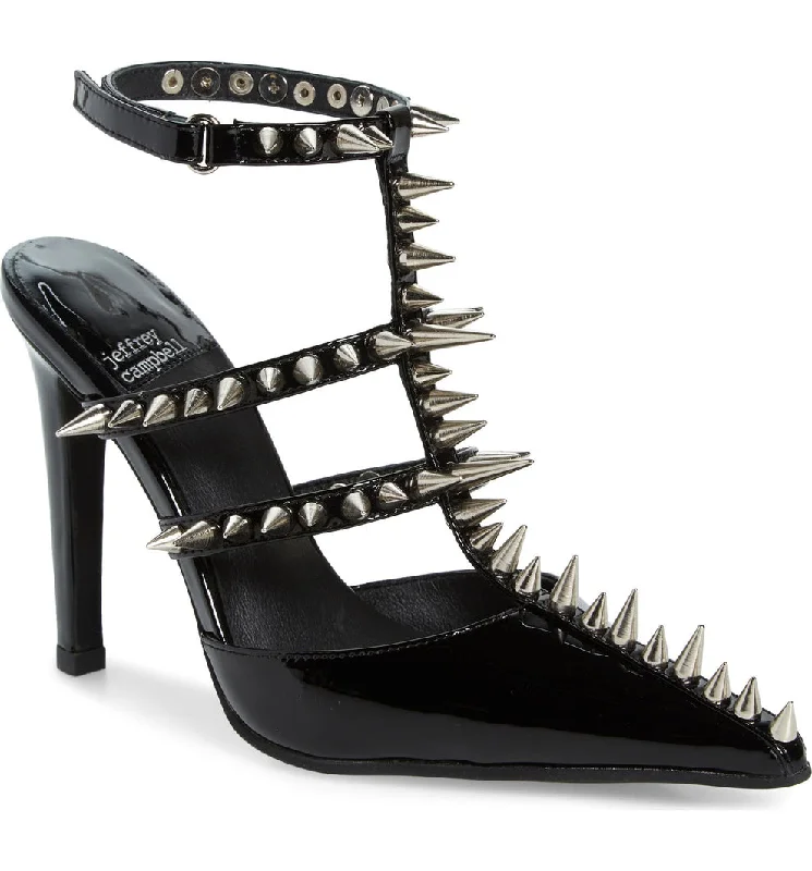 Jeffrey Campbell Black Step Back Spiked Pointed Toe Pump