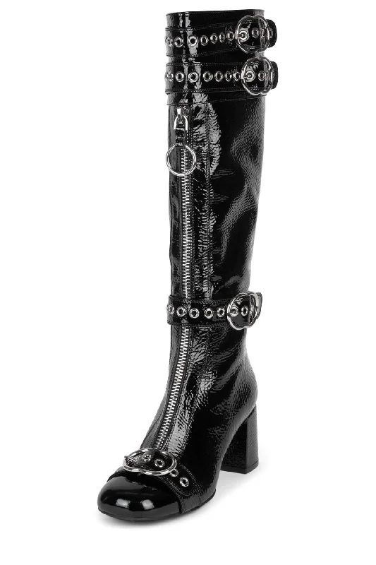 Jeffrey Campbell Women's Black Jenine Knee High Boot