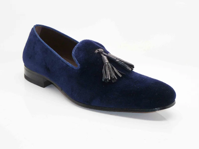 Mezlan Velvet Venetian Loafer Blue