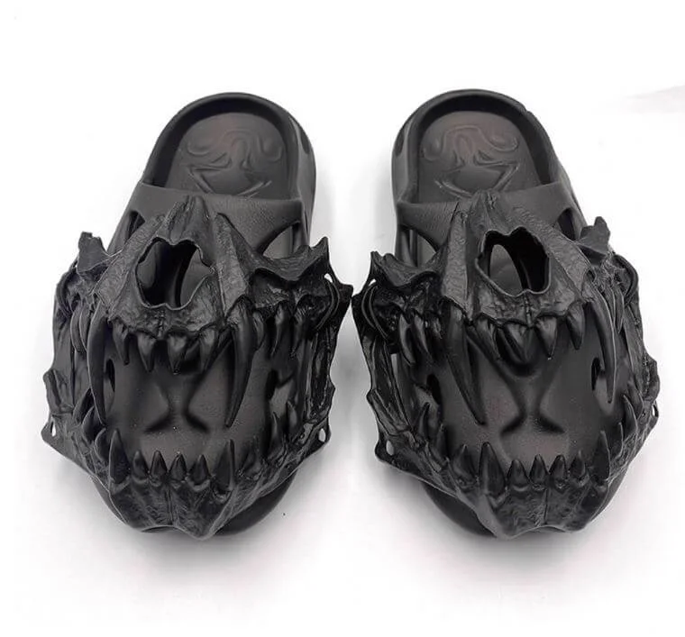 Rubber Demon Skull Skeleton Slippers Sandals