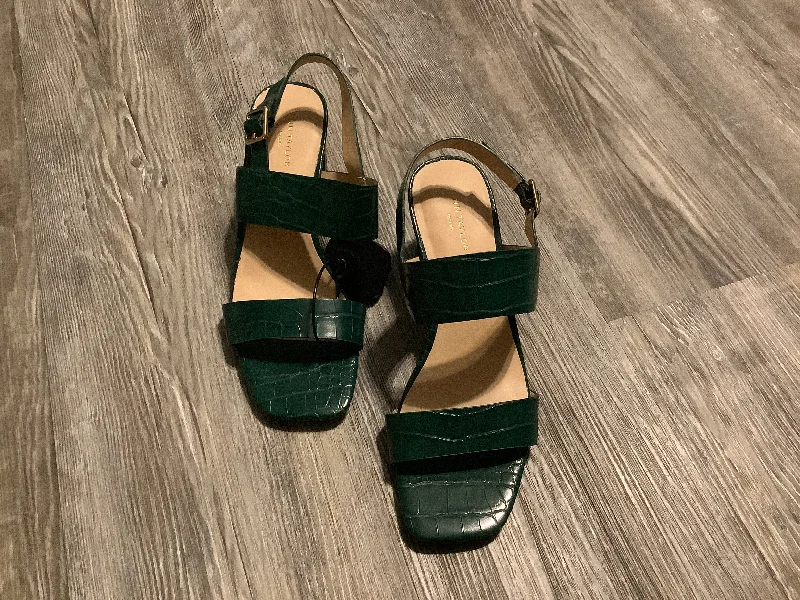 Shoes Heels Block By Ann Taylor In Green, Size: 6.5