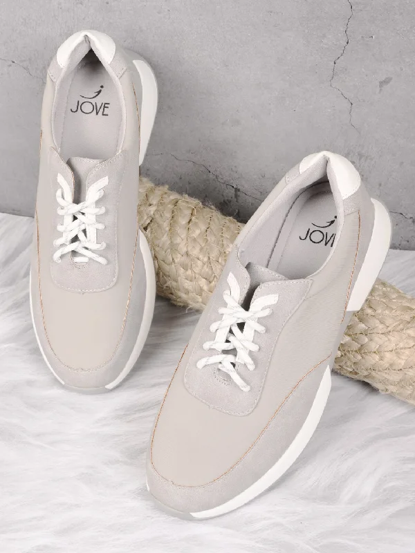 Women Grey Solid Sneakers