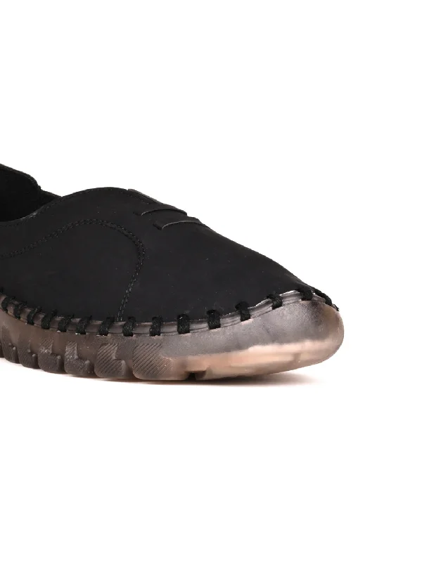 Women Black Solid Loafers