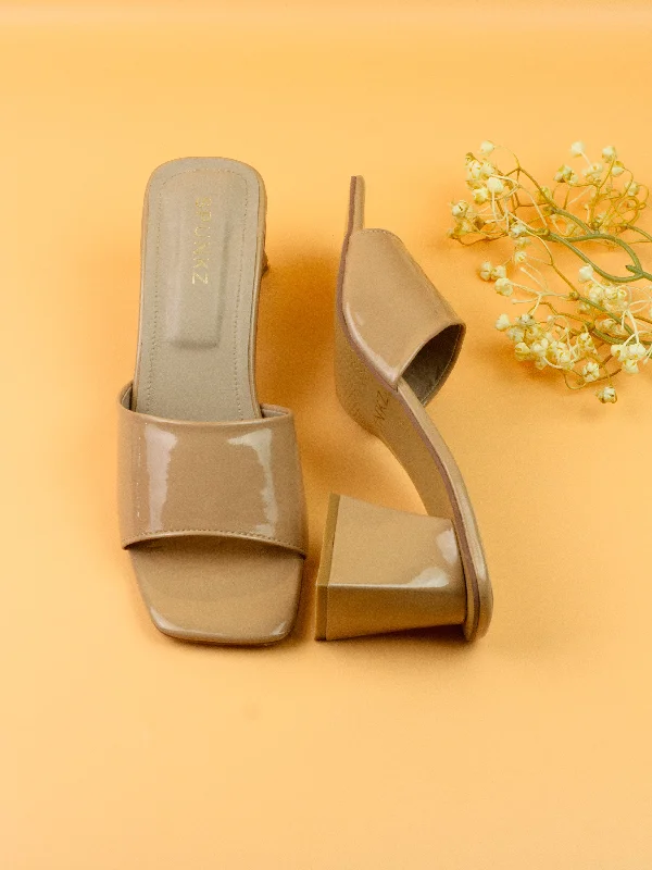 Spunkz Nude Women's Block Heel Sandals