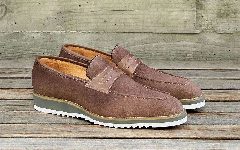 Suede Slip-On Penny Loafer Mocha