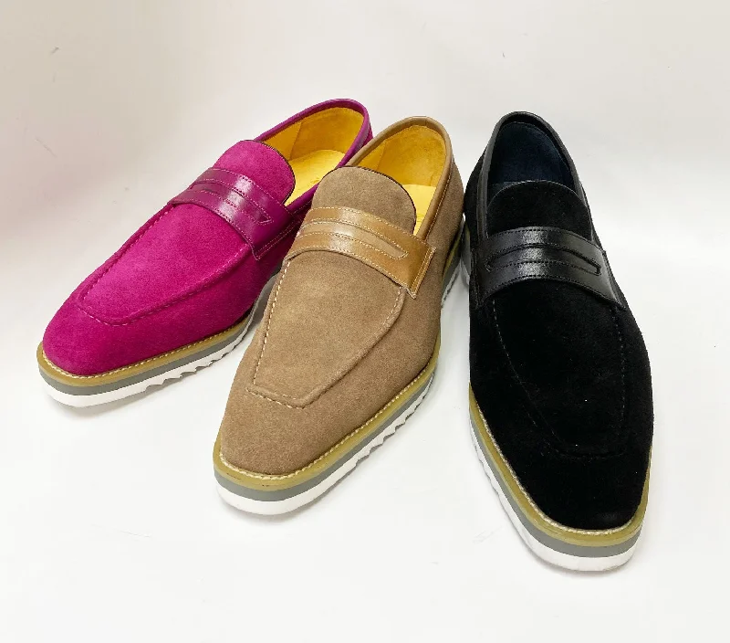 Suede Slip-On Penny Loafer Mocha