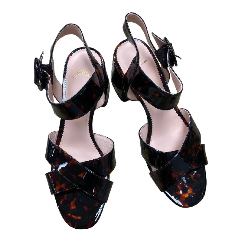 Tortoise Shell Print Shoes Heels Block J. Crew, Size 10