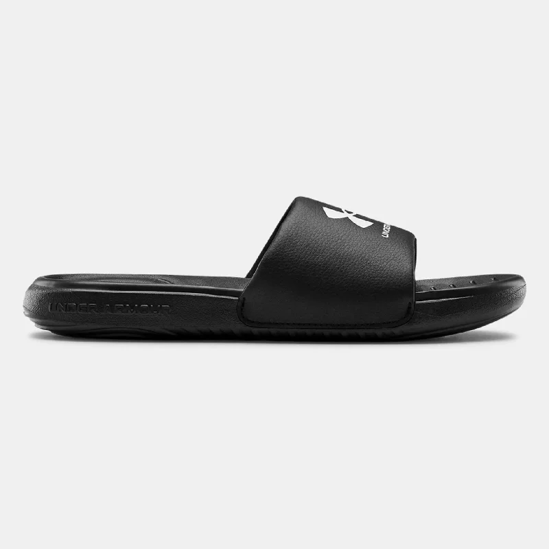 Under Armour Black/White Ansa Fixed Slide