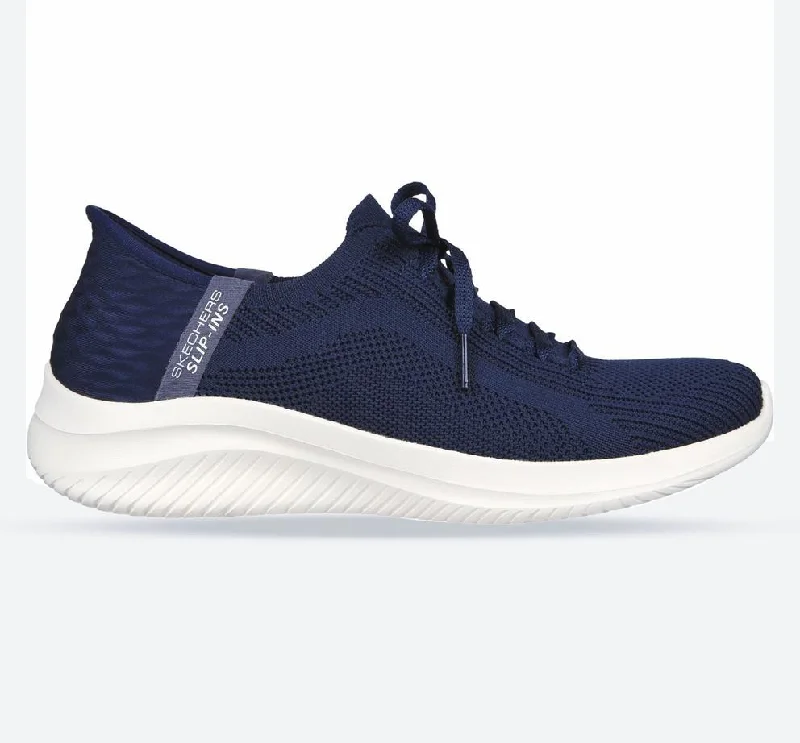 Women's Wide Fit Skechers 149710 Slip-ins Ultra Flex 3.0 Brilliant Path Trainers - Navy