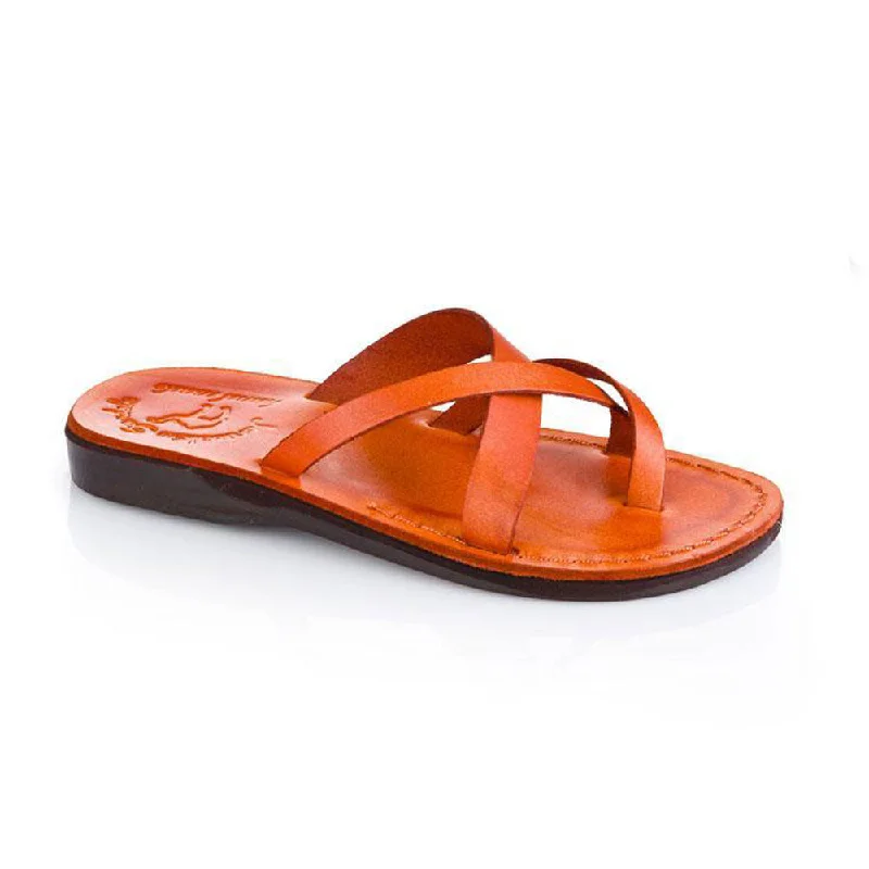 Abigail - Leather Toe Sandal | Orange