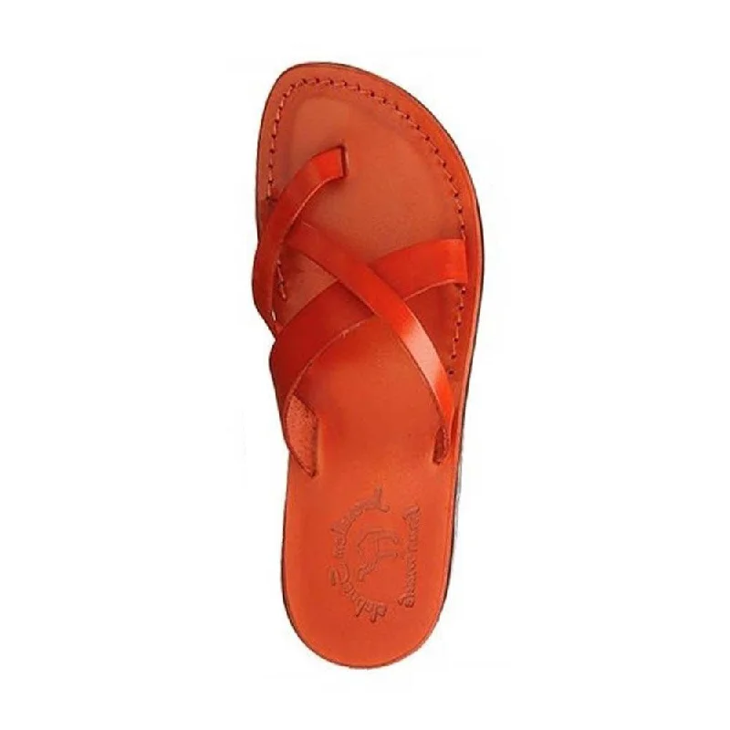 Abigail - Leather Toe Sandal | Orange