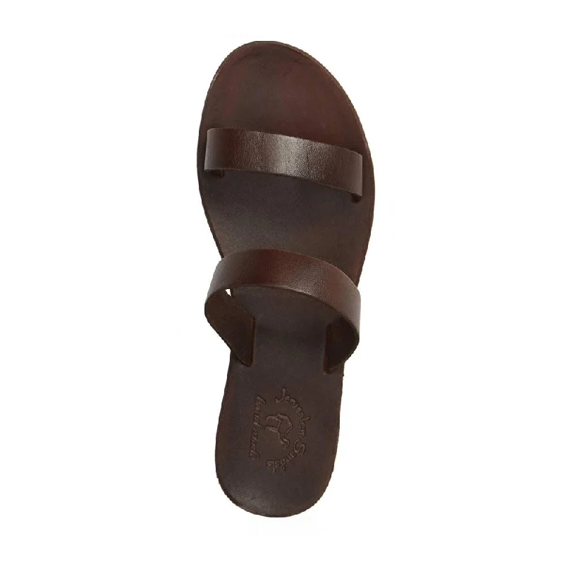 Ada - Leather Double Strap Sandal | Brown