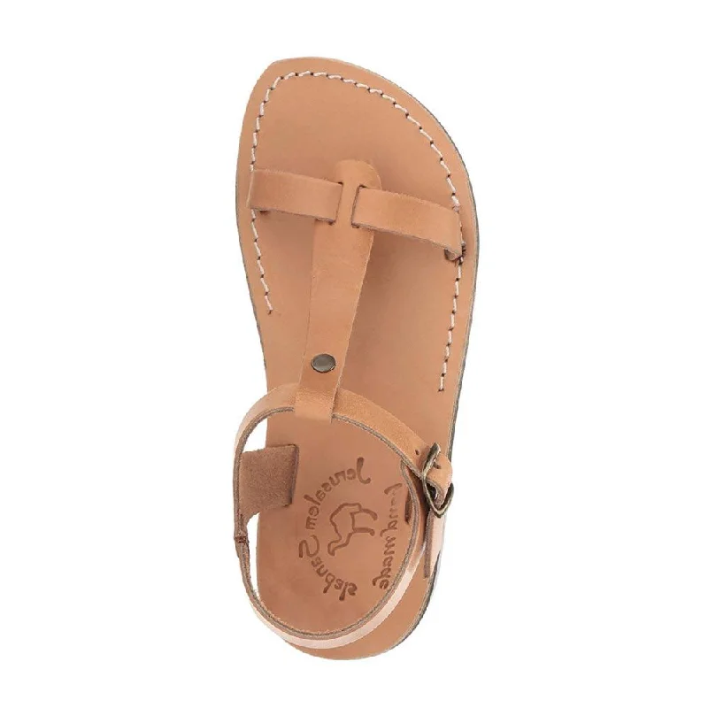 Bathsheba - Leather T Strap Sandal | Tan