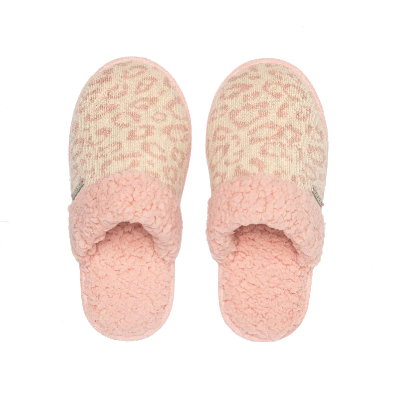 Cheetah Pink Dogwood - Pastel Sherpa Slippers