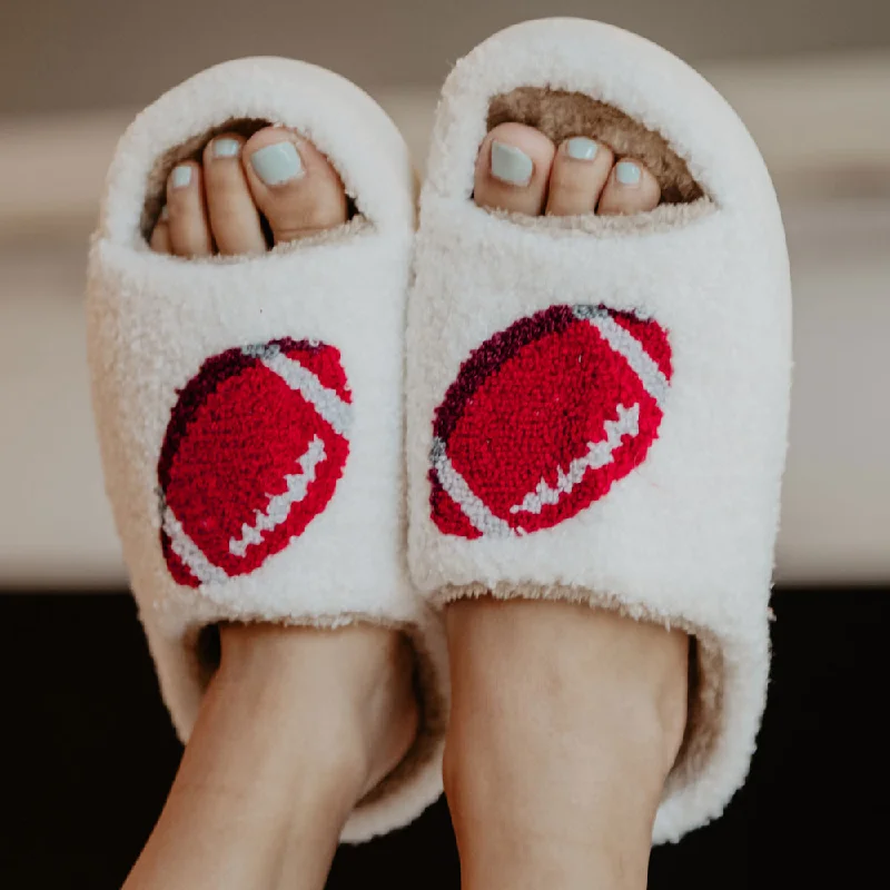 Football Fuzzy Open Toed Slippers