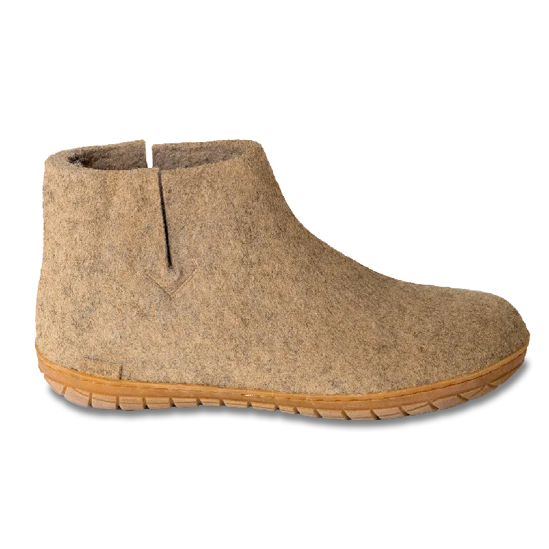 Glerups Slipper - Ankle Boot Cut (Natural Rubber Sole) - MORE COLOURS