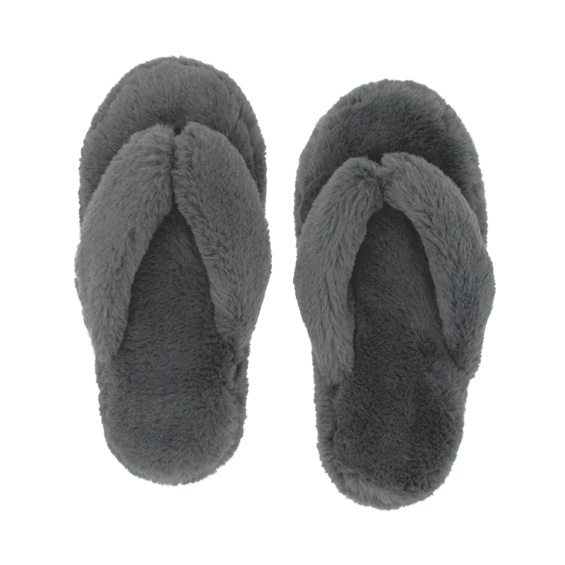 Grey Cottontail Flip Flop Slippers