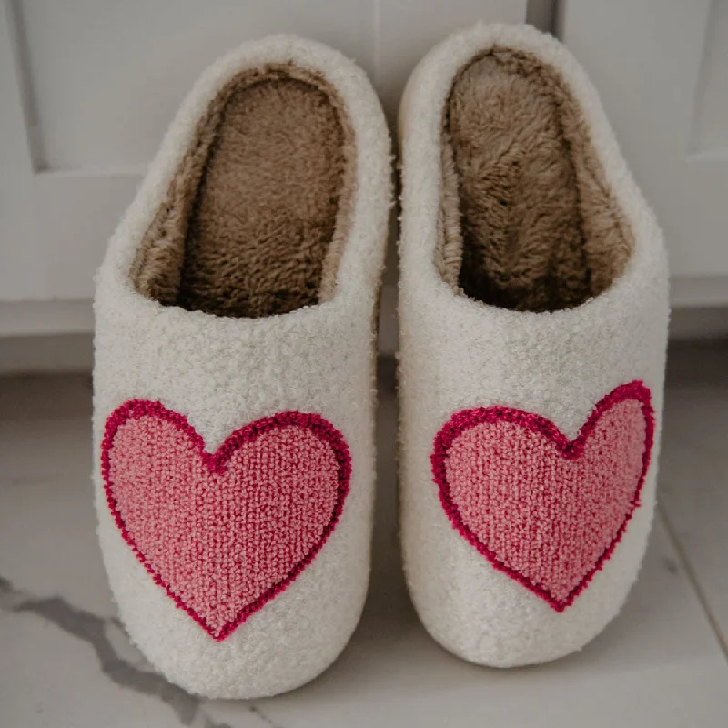 Pink/Red Heart Slippers